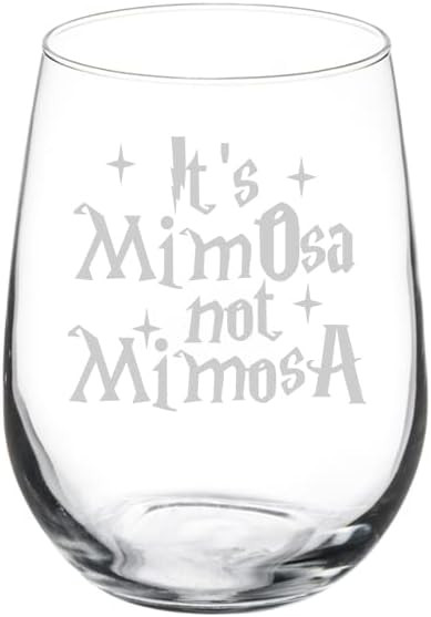 Wine Glass Goblet Gift It's MimOsa Not MimosA (17 oz Stemless) | Amazon (US)
