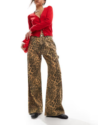 Cotton On wide leg relaxed jeans in leopard print denim | ASOS | ASOS (Global)