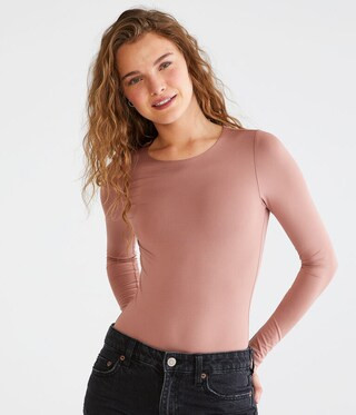 Long Sleeve Seriously Soft Crew-Neck Bodysuit | Aeropostale