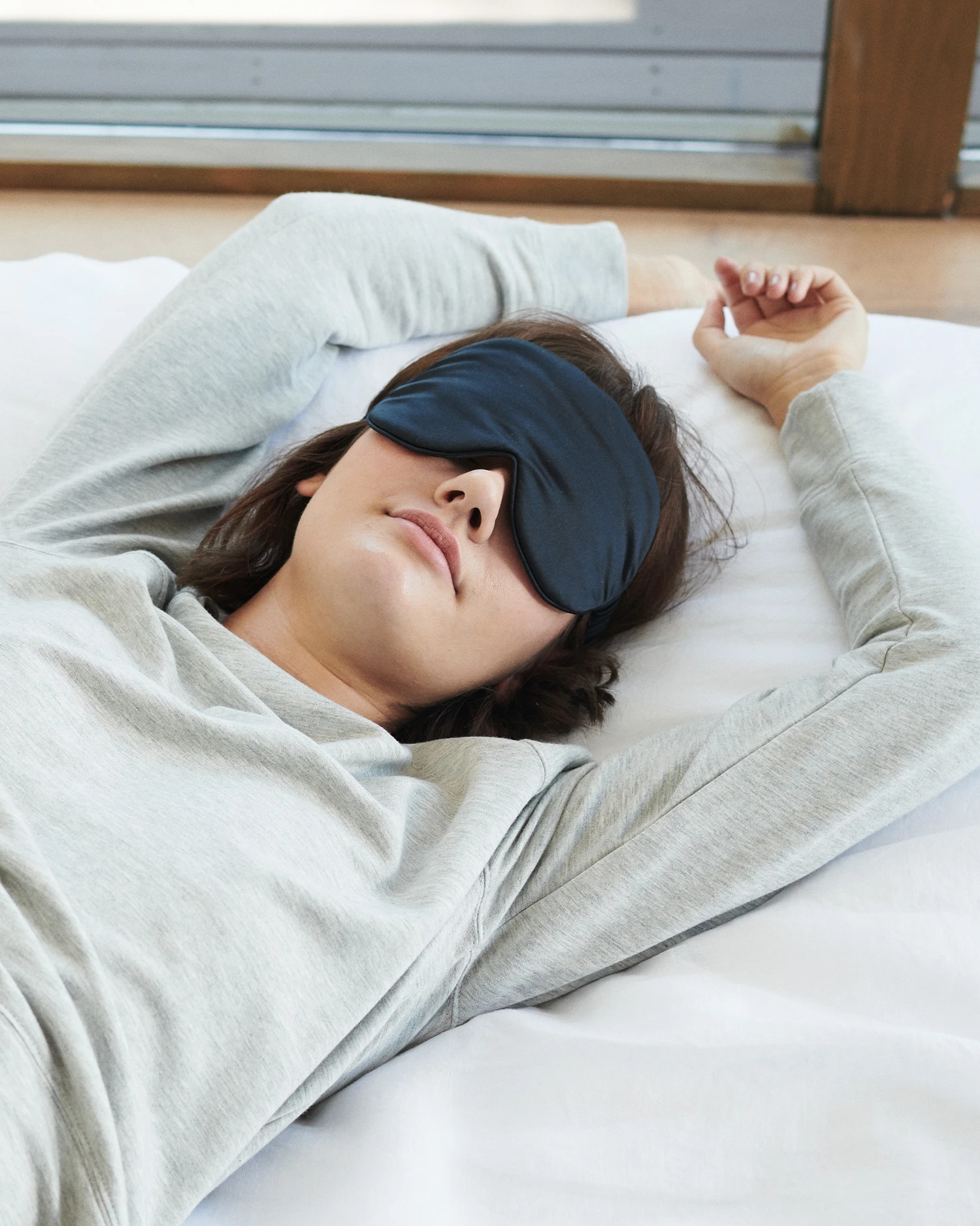 Quince | Mulberry Silk Beauty Sleep Mask in Light Blue | Quince