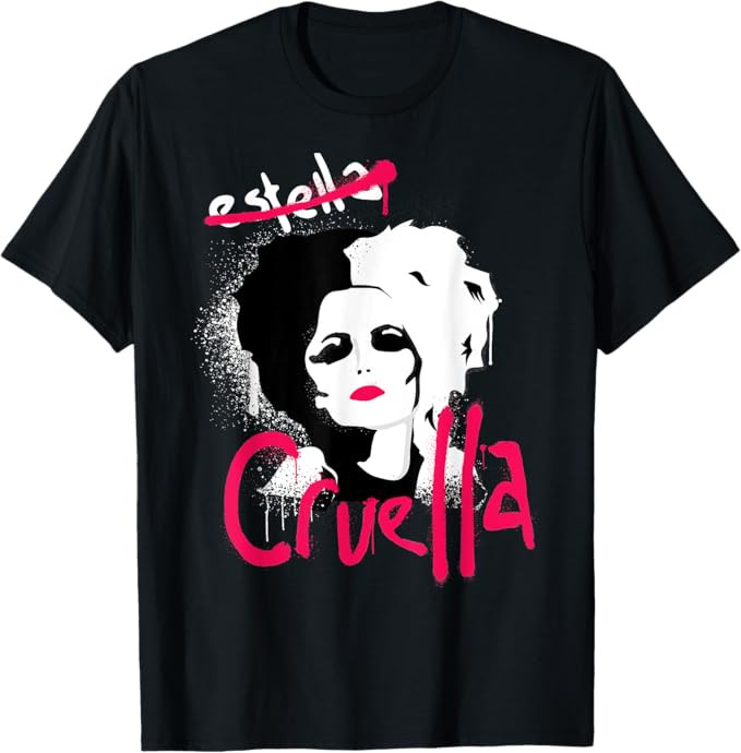 Disney Cruella Estella Punk Rock Spray Paint T-Shirt | Amazon (US)