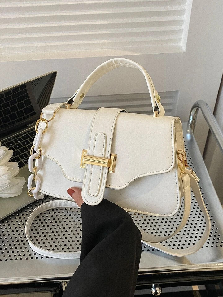 Quadratische Tasche mit Klein Griff oben, Minimalistischer Stil | SHEIN