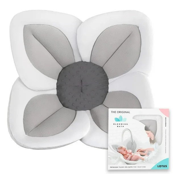 Blooming Bath Lotus Baby Bath Seat, Washer-Safe Infant Bathtub, Gray | Walmart (US)