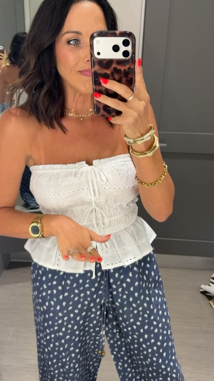 This Target top is ON SALE and way too cute to pass up! 🤍 The eyelet details + peplum fit make it look so much more expensive, and it’s one of those pieces you’ll wear all summer long. Paired it with these flowy printed pants for an easy, effortless look.

Wearing Size XS.
5’3” for reference.

#targetstyle #targetfinds #targetfashion #targetsale #summerstyle #affordablestyle #ltkstyle #salefinds