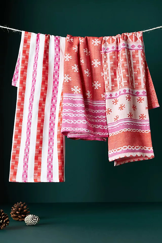 Set of 3 Jacquard-Woven Dish Towels | Anthropologie (UK)