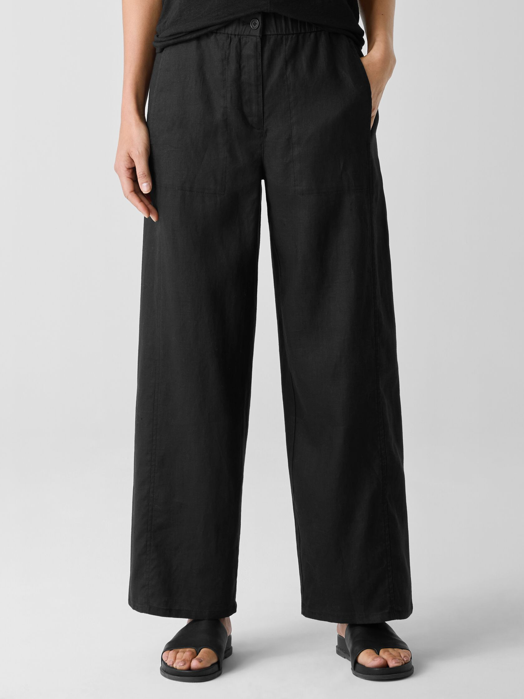 Organic Linen Wide-Leg Trouser Pant | Eileen Fisher
