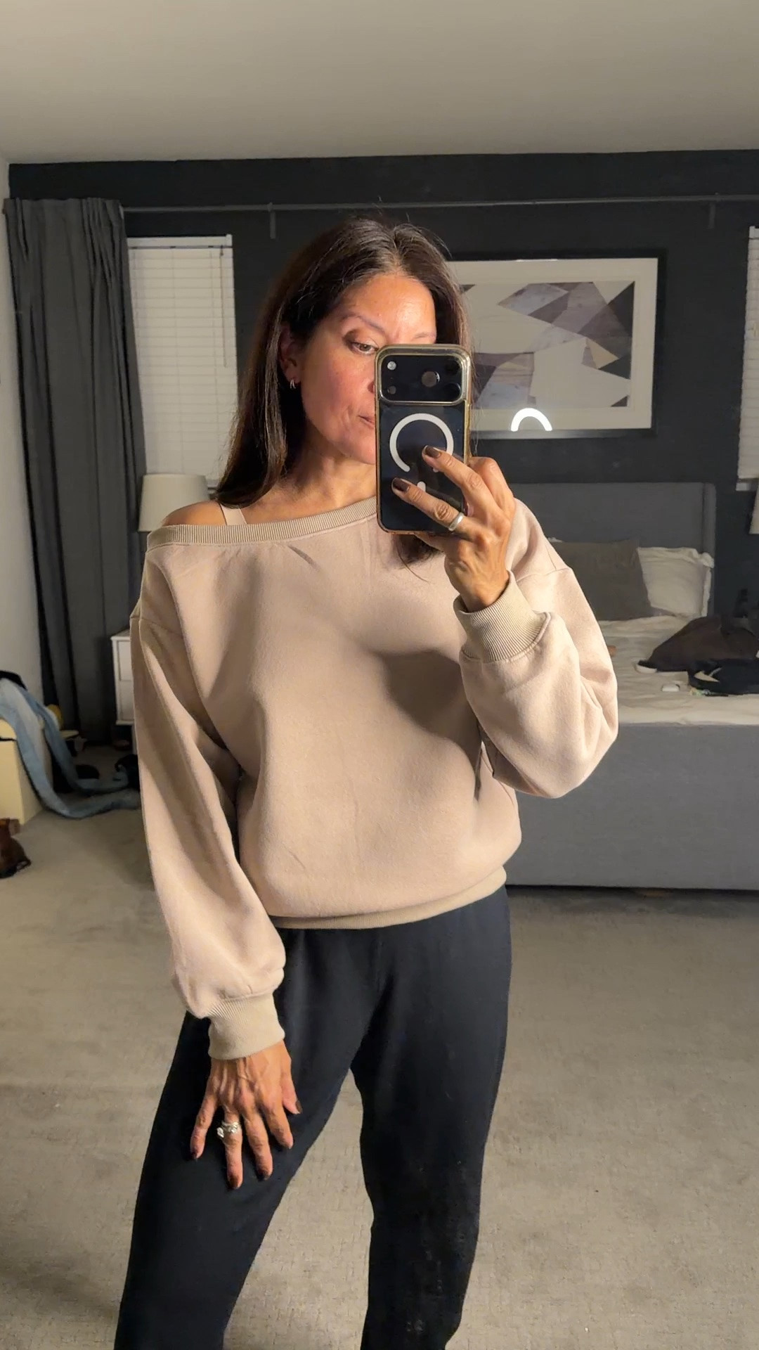 Cozy off shoulder sweatshirt 
Wearing xs 

At Amazon

#LTKPetite #LTKActive #LTKSeasonal