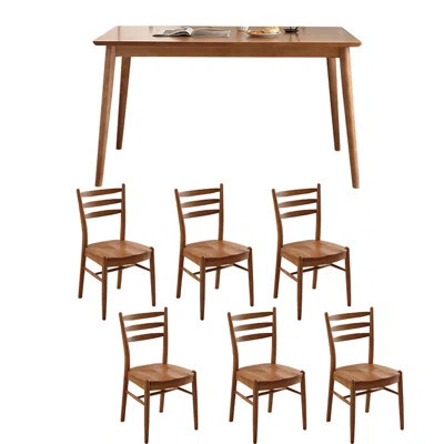 Simple solid wood ash wood solid dining table sets | Wayfair North America