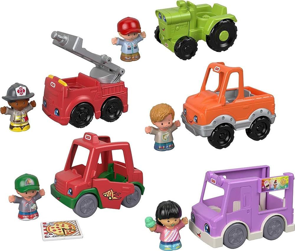 Fisher-Price Little People Toddler Playset Around the Neighborhood Vehicle Pack, 5 Toy Cars & Tru... | Amazon (US)