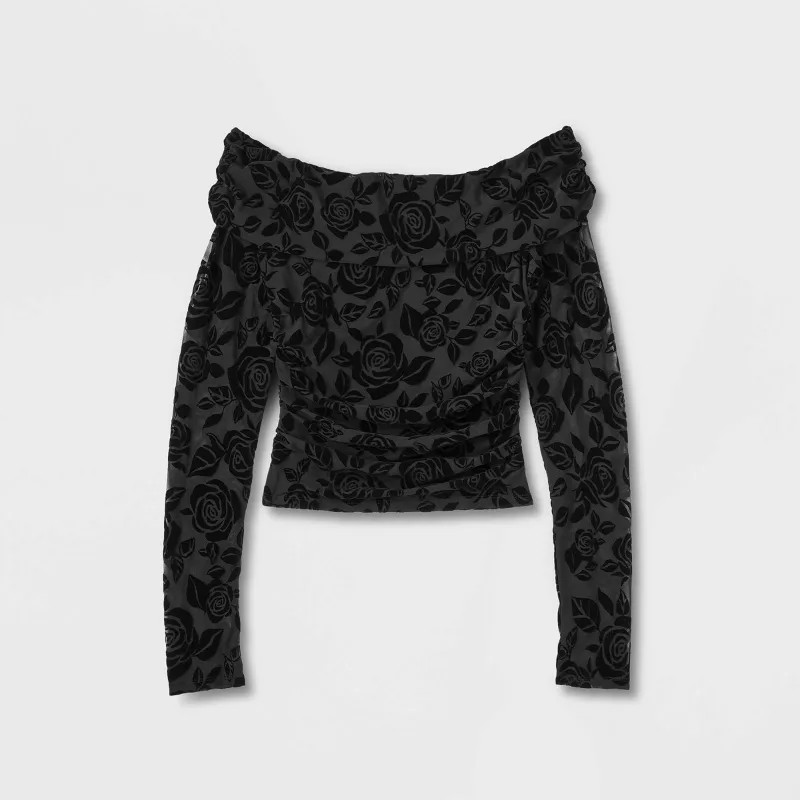 Women's Long Sleeve Ruched Off the Shoulder Top - Wild Fable™ | Target