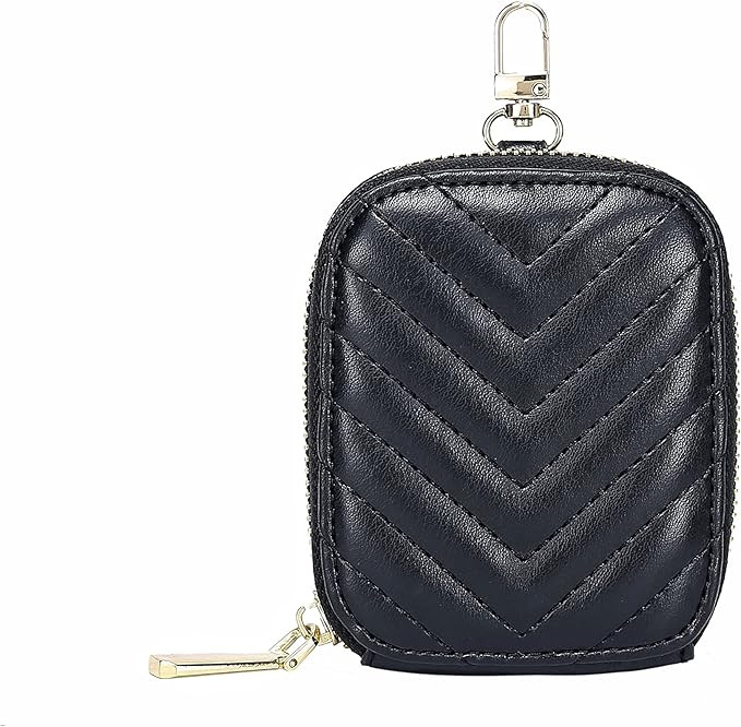 Daisy Rose Rectangle Quilted Chevron Coin Purse Pouch Change Wallet Holder with clasp - PU Vegan ... | Amazon (US)