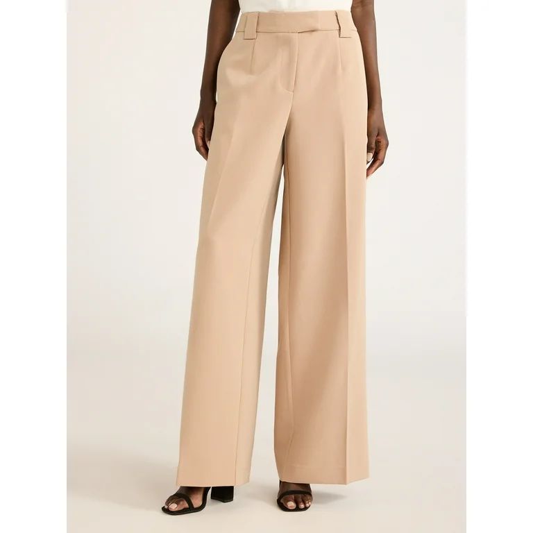 Scoop Women’s Ultimate Crepe Wide Leg Trousers, 32.5" Inseam, Sizes 0-20 | Walmart (US)