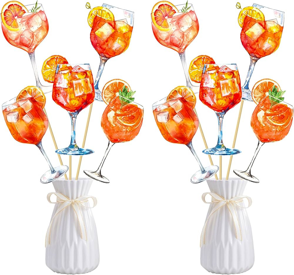 15pcs Orange Citrus Cocktail Theme Centerpieces Sticks Aperol Spritz Bar Centerpieces for Table M... | Amazon (US)
