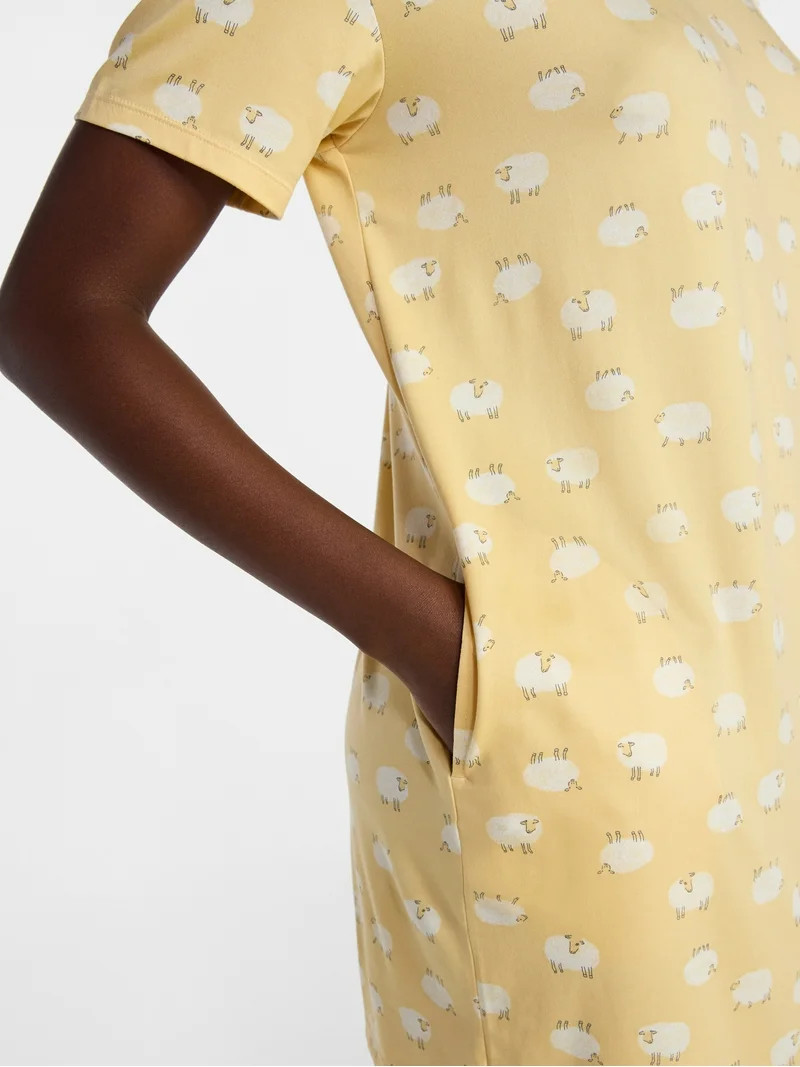 Joyspun Women's Dreamy Soft Collection Short Sleeve Sleepshirt, Sizes S/M-2X/3X | Walmart (US)