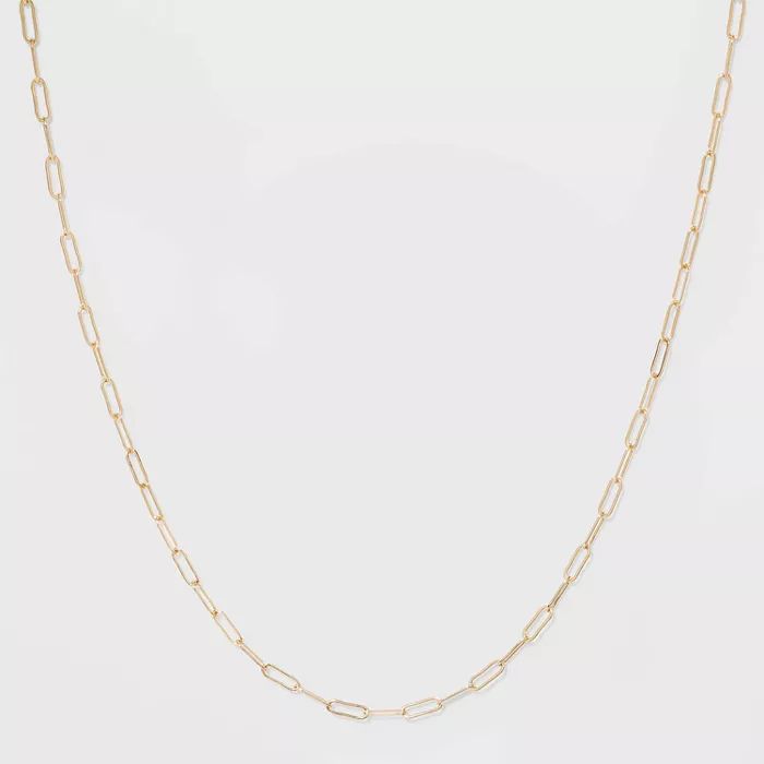 Paper Clip Chain Short Necklace - A New Day™ Gold | Target