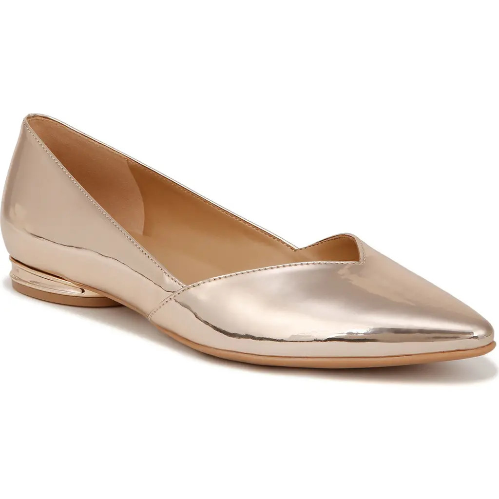 Naturalizer Havana Pointed Toe Flat in Rose Gold Leather at Nordstrom, Size 8 | Nordstrom