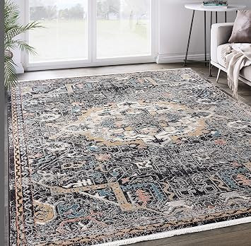 Black Faded Medallion 4'x6' Area Rug - Persian Accent Rug by Abani Rugs Azure Collection | Amazon (US)
