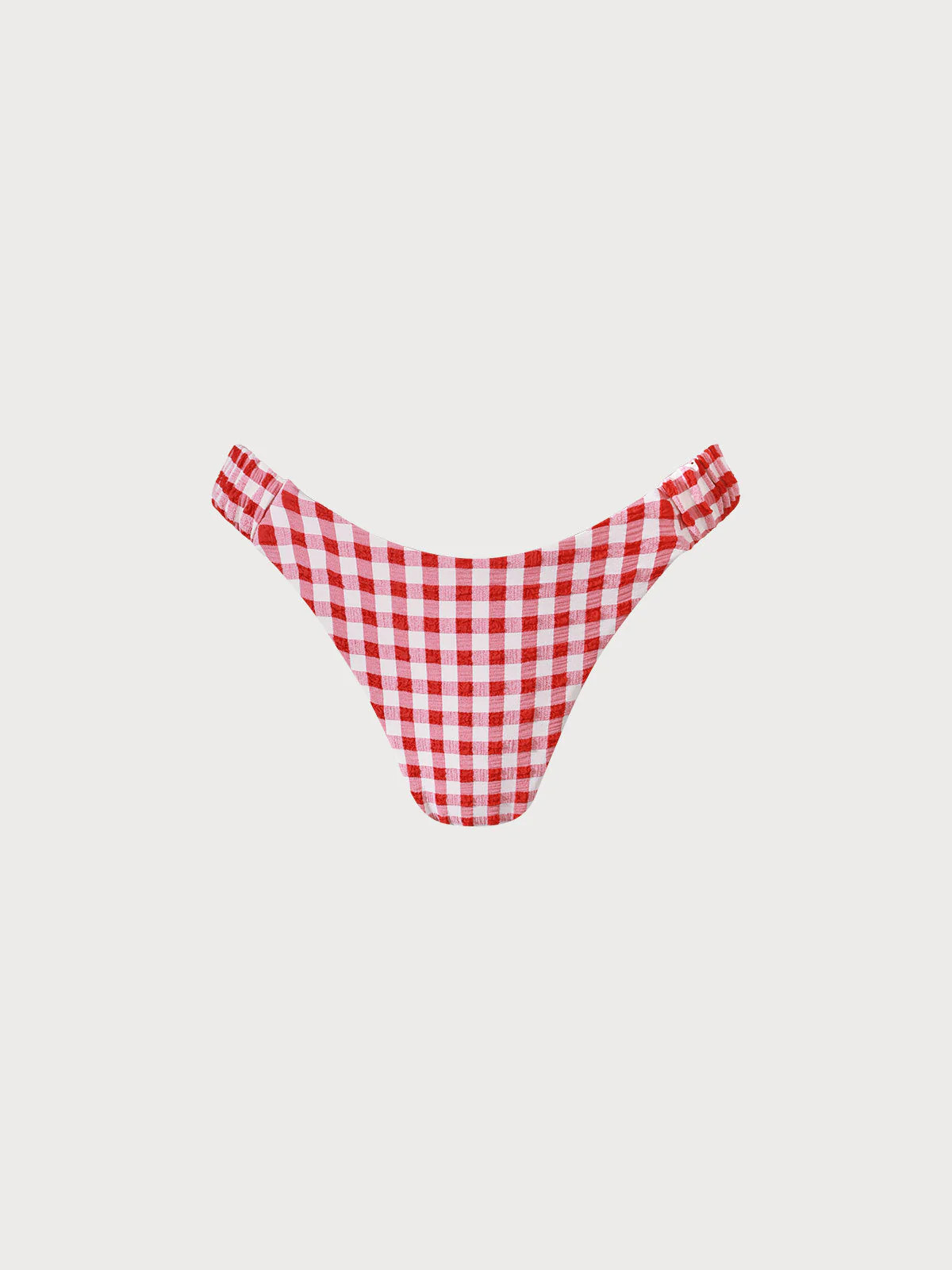 Red Plaid Ruched Bikini Bottom & Reviews - Red - Sustainable Bikinis | BERLOOK | BERLOOK