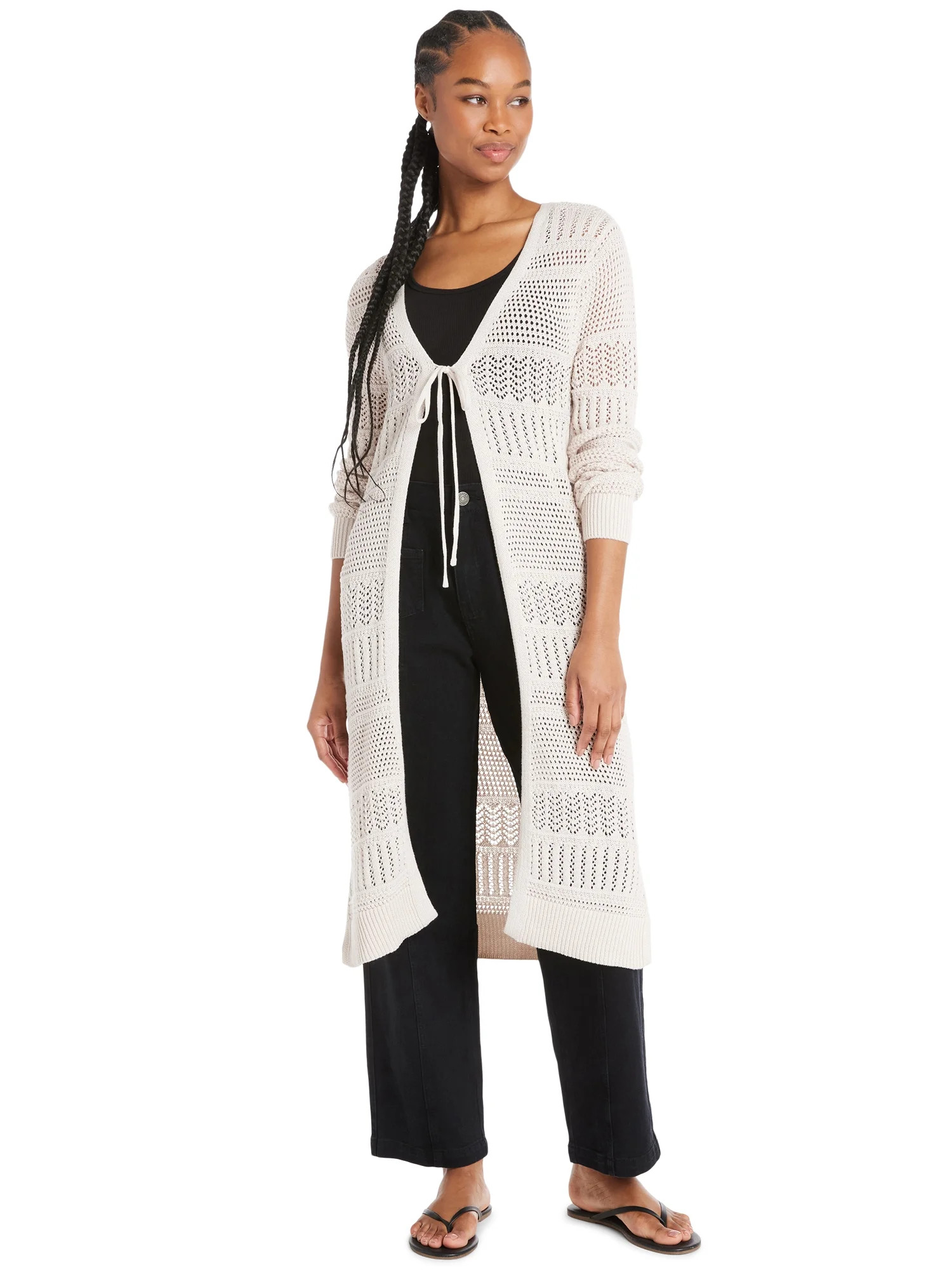 No Boundaries Juniors Mixed Pointelle Duster, Sizes XS-XXXL | Walmart (US)