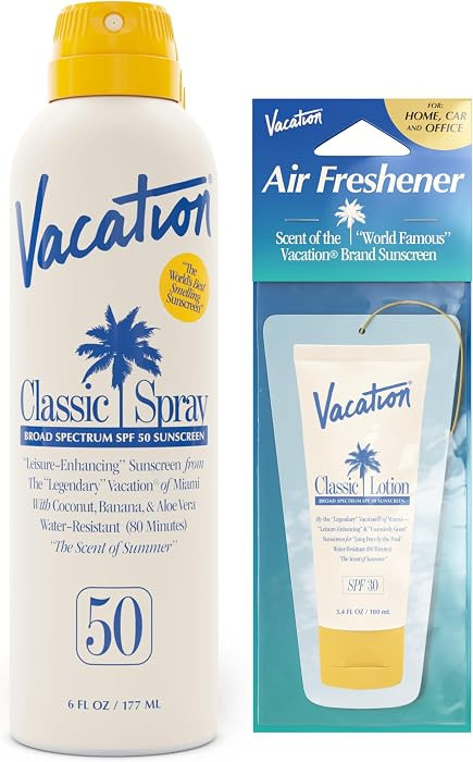 Vacation Classic SPF 50 Sunscreen Spray and Air Freshener Bundle, 6 Fluid Ounces - Broad Spectrum... | Amazon (US)