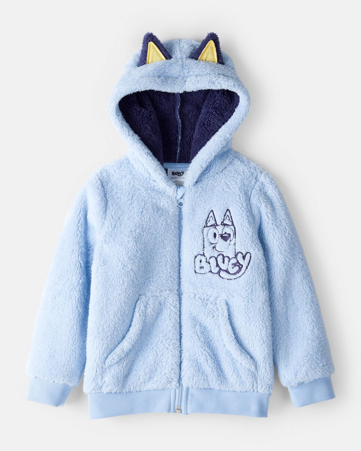 Toddler Boy Bluey™ Sherpa Hooded Zip-Up Jacket - Blue | Carter's Inc