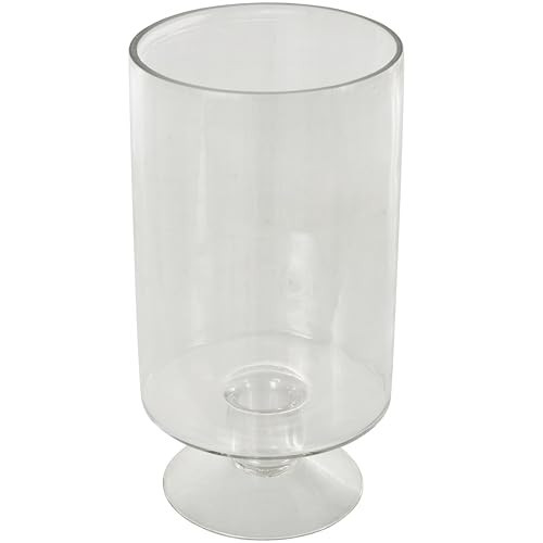Deco 79 Glass Wide Candle Holder with Elevated Base, 6" x 6" x 11", Clear | Amazon (US)
