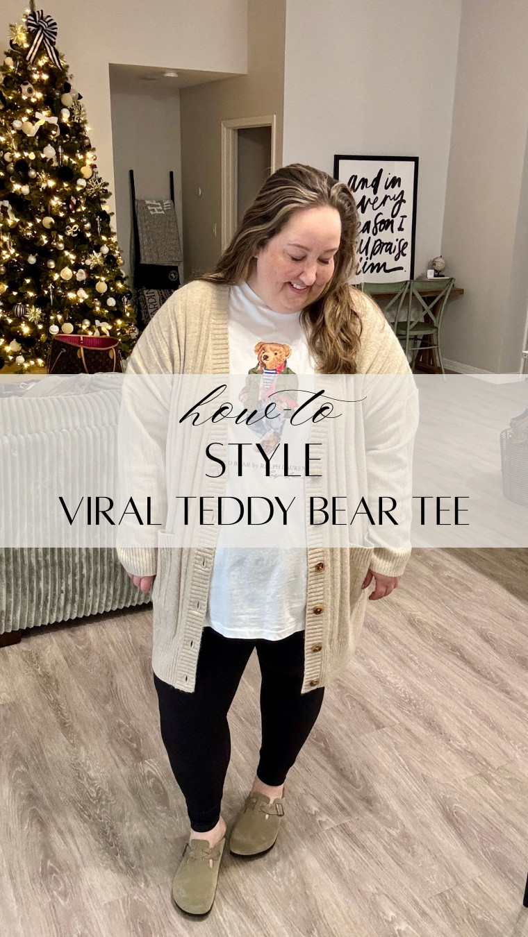 Who knew we would be wearing teddy bears on our tees in 2025?

#rebekahelizstyle 

#LTKPlusSize #LTKdayinmylife #LTKootd