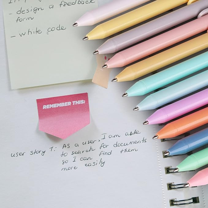 WY WENYUAN 12-Pcs Ballpoint Pens, Comfortable Writing Pens, Pastel Retractable Pretty Journaling ... | Amazon (US)
