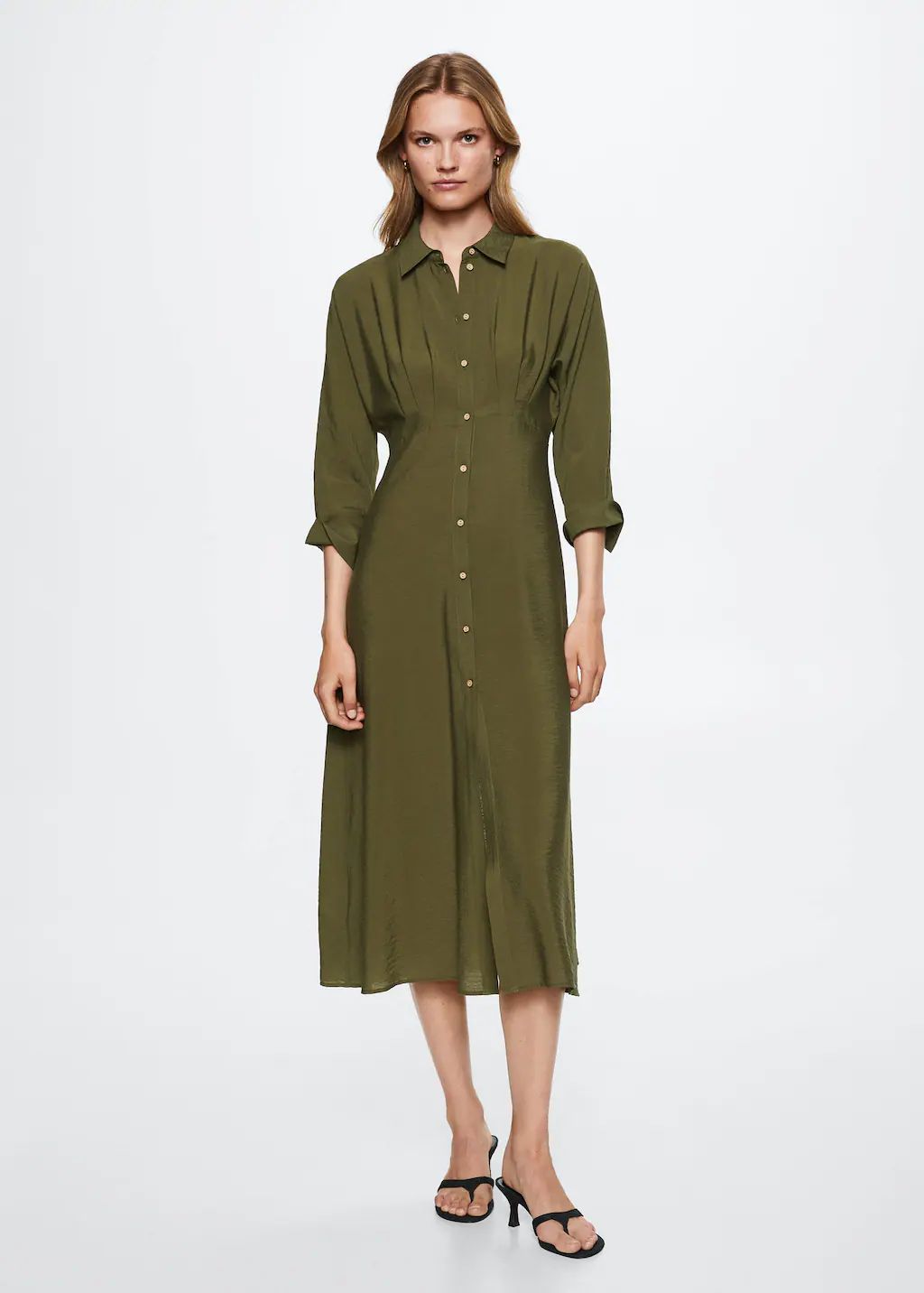 Flowy shirt dress -  Women | Mango USA | MANGO (US)