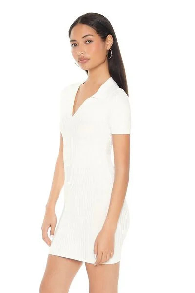 Split-Neck Mini Sweater Dress | Forever 21