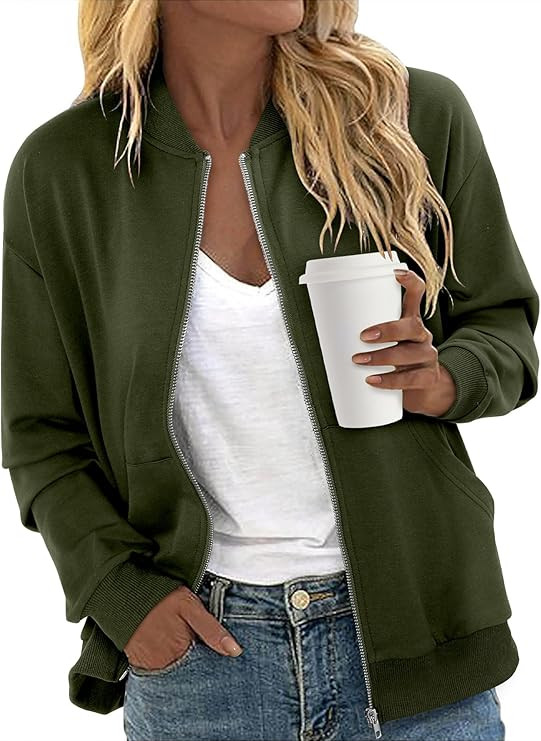 CRAZY GRID Women's Zip Up Jacket Casual Long Sleeve Sweatshirts Fall Coat Outerwear Windbreaker w... | Amazon (US)