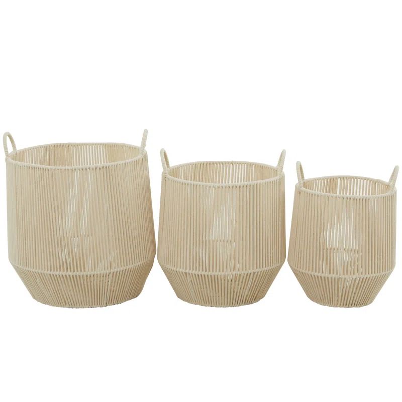 Natural Fabric Basket (Set of 3) | Wayfair North America