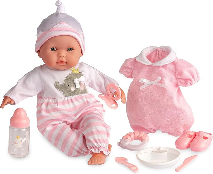 15" Realistic Soft Body Baby Doll with Open/Close Eyes | JC Toys - Berenguer Boutique | 10 Piece ... | Amazon (US)