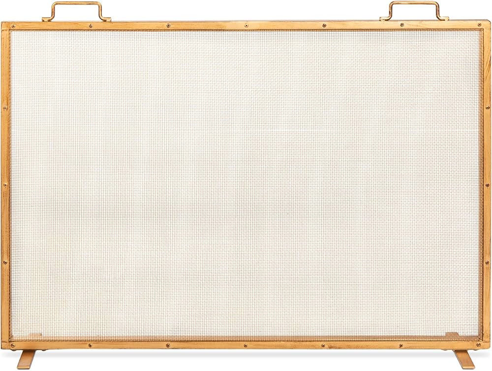 Best Choice Products 38x27in Single Panel Fireplace Screen Handcrafted Steel Mesh Spark Guard for... | Amazon (US)