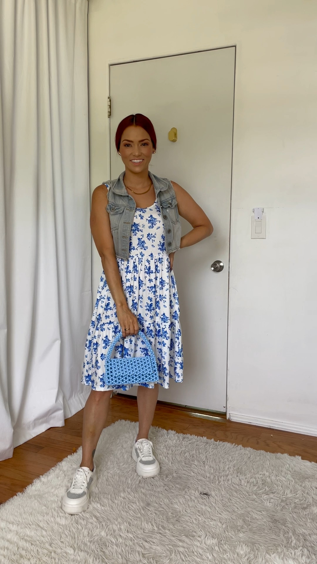 Summer white & blue dress / white dress / summer outfit /
Summer dress / summer ootd 

#LTKFindsUnder50 #LTKStyleTip #LTKVideo