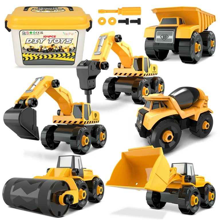 Vanplay Take Apart Toys Construction Trucks for Boys Age 3-7 Construction Vehicles Toy Excavator ... | Walmart (US)