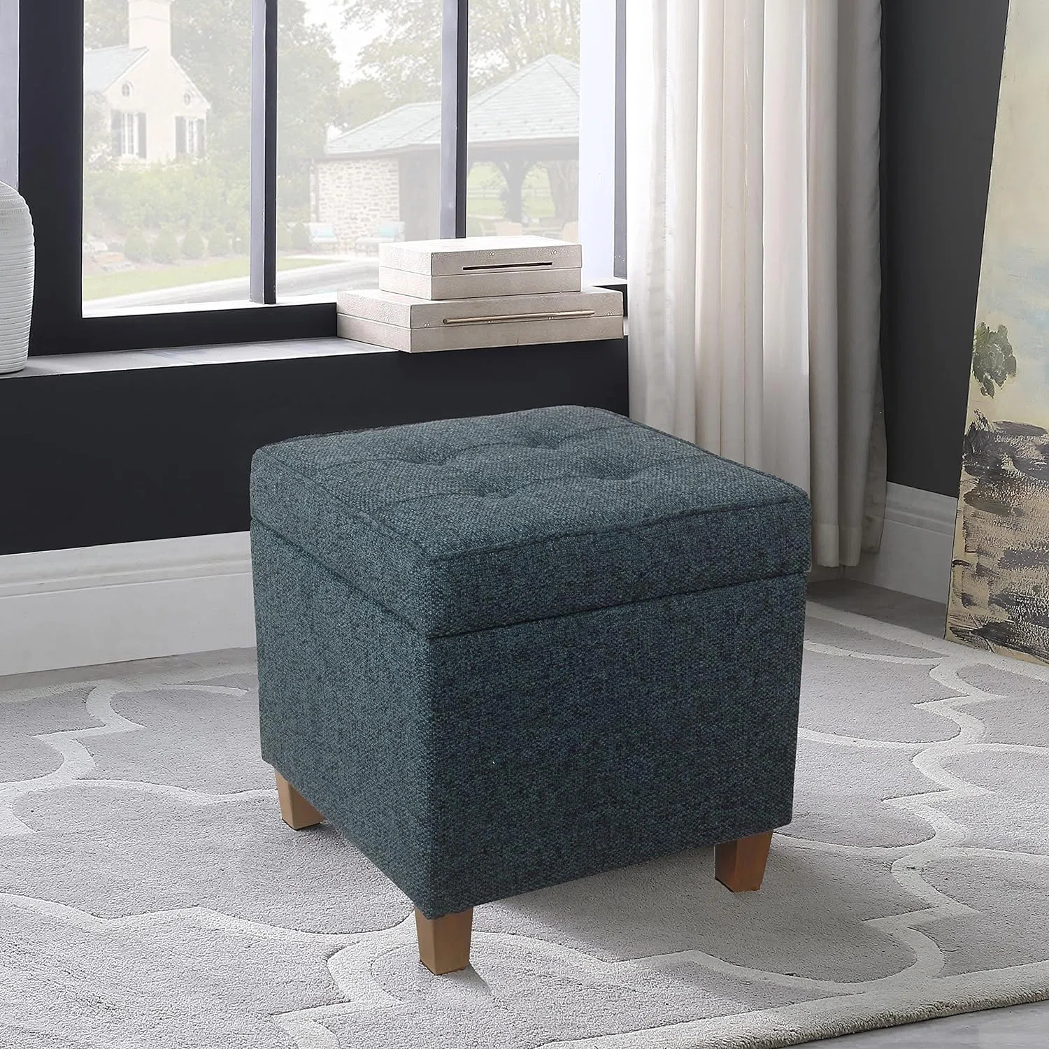 17.5" Wide Tufted Square Storage Ottoman | Wayfair North America