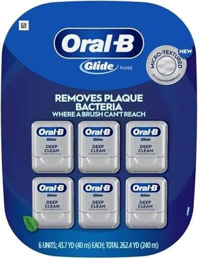 Oral-B Glide Cool Mint Deep Clean Floss, 6 Count, Glide Dental Floss | Amazon (US)