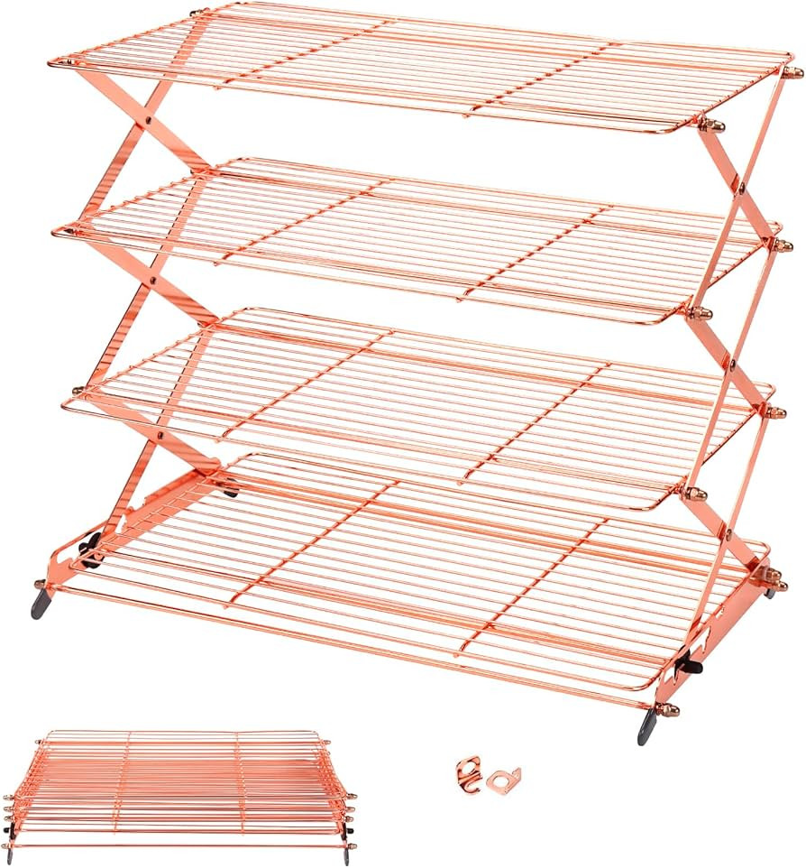 Geesta 2/3/4-Tier Collapsible Cooling Rack with Adjustable 3 Setting Design Stackable Cooling Roa... | Amazon (US)