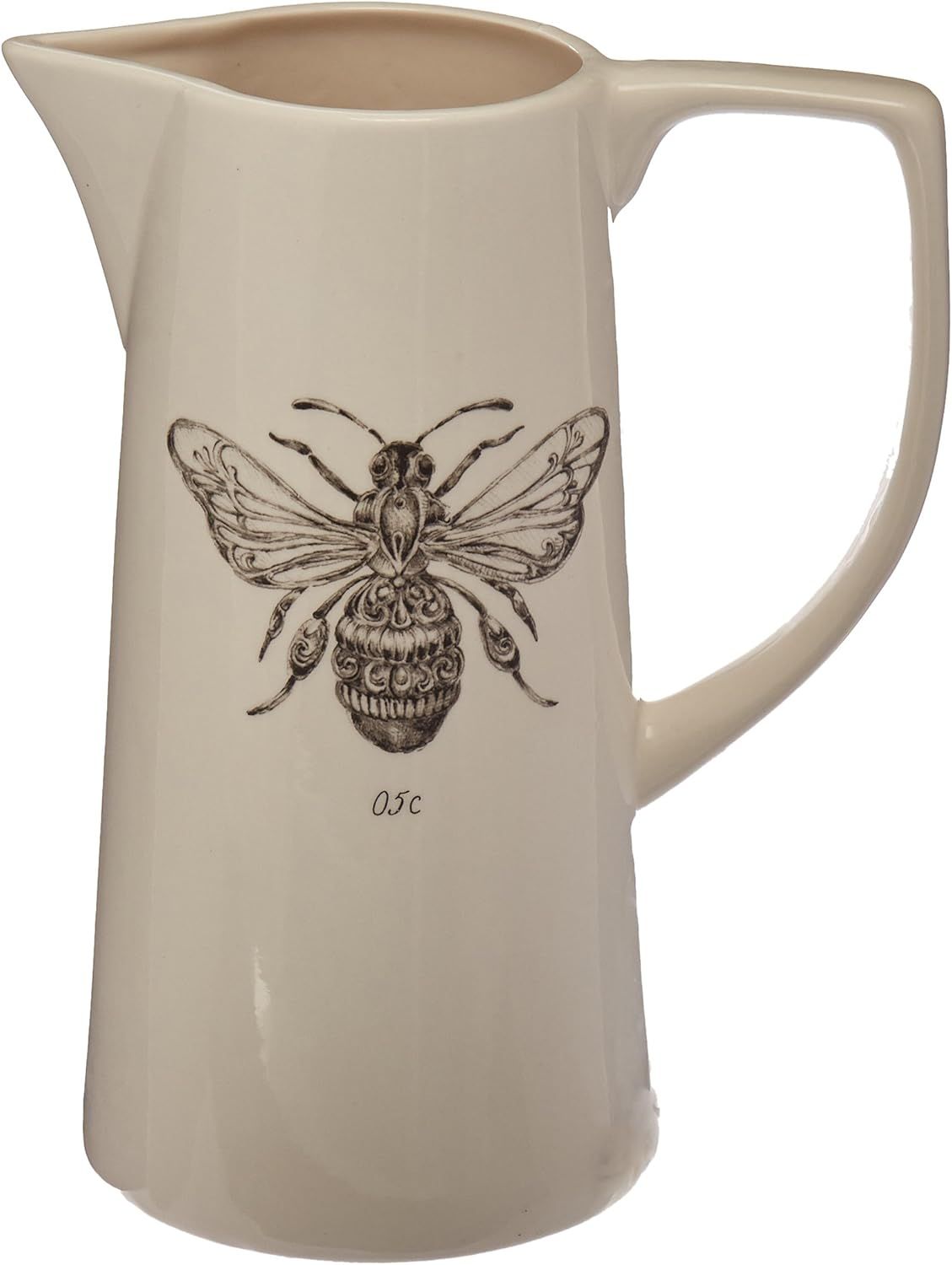 Creative Co-Op White Ceramic Pitcher with Bee Image | Amazon (US)