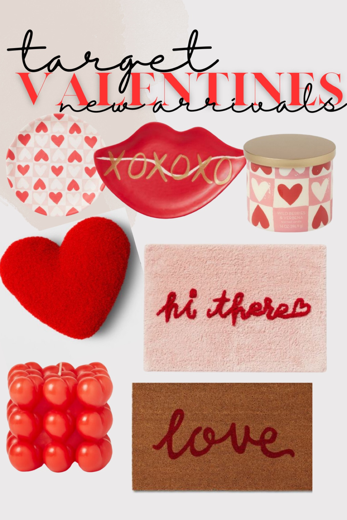Target valentine new arrivals - cute valentines plates - valentines serving plater - valentines table runner - valentines tablescape - valentines door mat - valentines candles - bath mat 


#LTKSeasonal #LTKfindsunder50 #LTKhome
