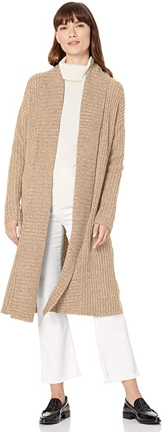 Amazon Essentials Women's Oversized Open Front Knee Length Sweater Coat | Amazon (US)
