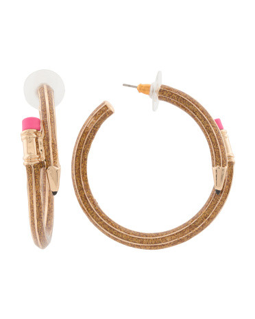 Pencil Hoop Earrings | TJ Maxx