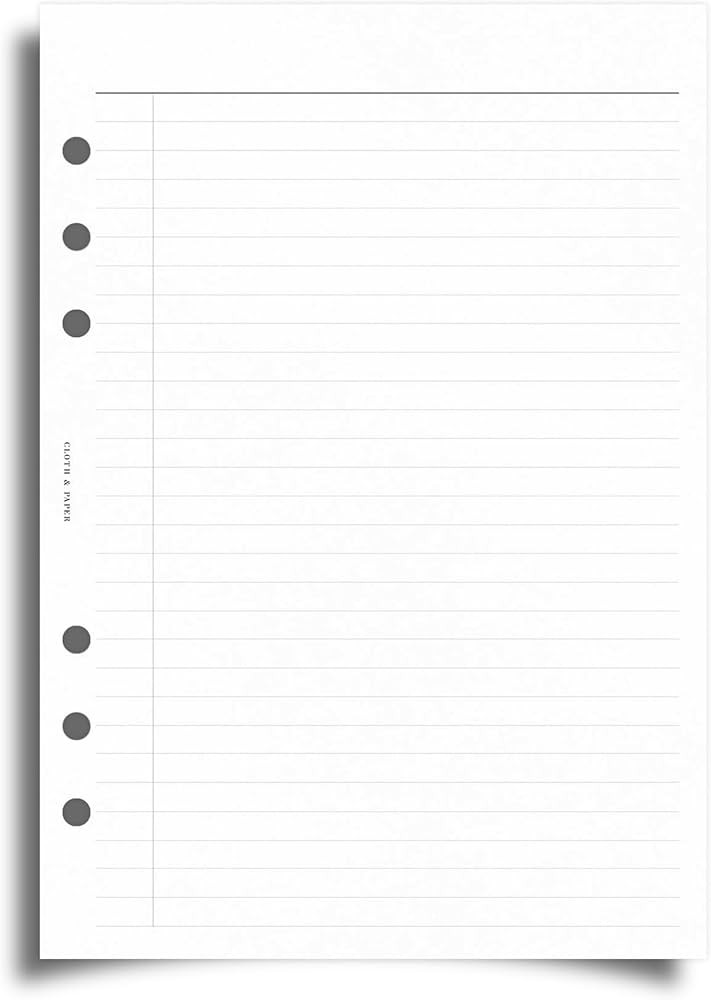 Cloth & Paper Task Planner Inserts – A5 Size 5.8 x 8.3 Inches | 6-Ring To-Do List 15 double sid... | Amazon (US)