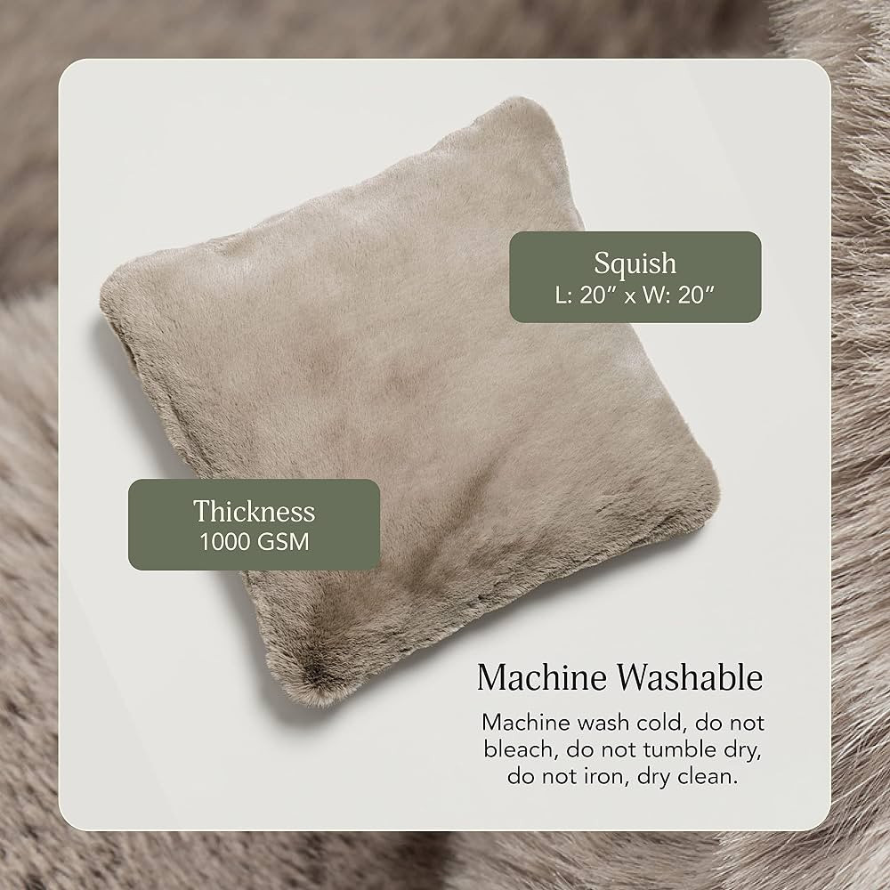 UnHide Squish - Faux Fur Pillow - Extra Soft Throw Pillow - Square Shaped Pillow, Polyester Fill ... | Amazon (US)