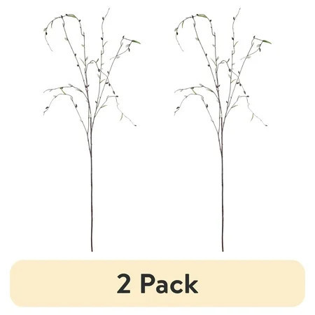 (2 pack) 46.5-inch Artificial White-Brown Willow Flower Long Stem, for Indoor Use, by Mainstays | Walmart (US)