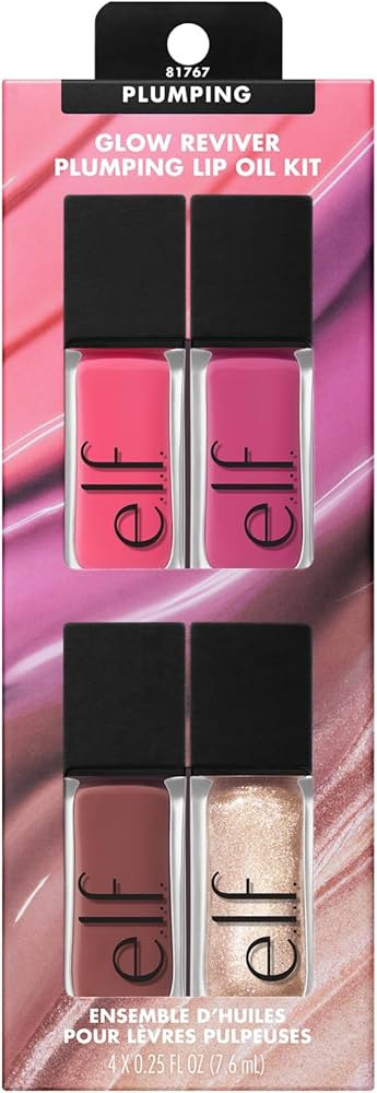 e.l.f. Glow Reviver Plumping Lip Oil Kit, Nourishing Tinted Lip Oils For A High-Shine Finish, Inf... | Amazon (US)