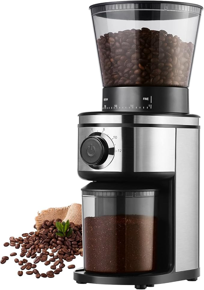 Burr Coffee Grinder, Electric Conical Coffee Bean Grinder With 30 Adjustable Grind Settings For 2... | Amazon (US)