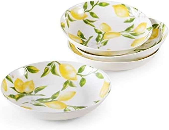 Mikasa Lemons Bone China Lightweight Chip Resistant Set Of 4 Pasta Bowls, 8.5 Inch, 20 fl oz | Amazon (US)