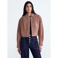 Scoop Women’s and Women’s Plus Cropped Suede Jacket, Sizes XS-4X | Walmart (US)